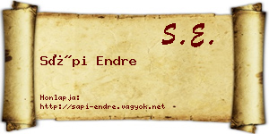 Sápi Endre névjegykártya