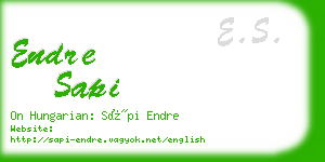 endre sapi business card